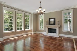 Living room in new construction home