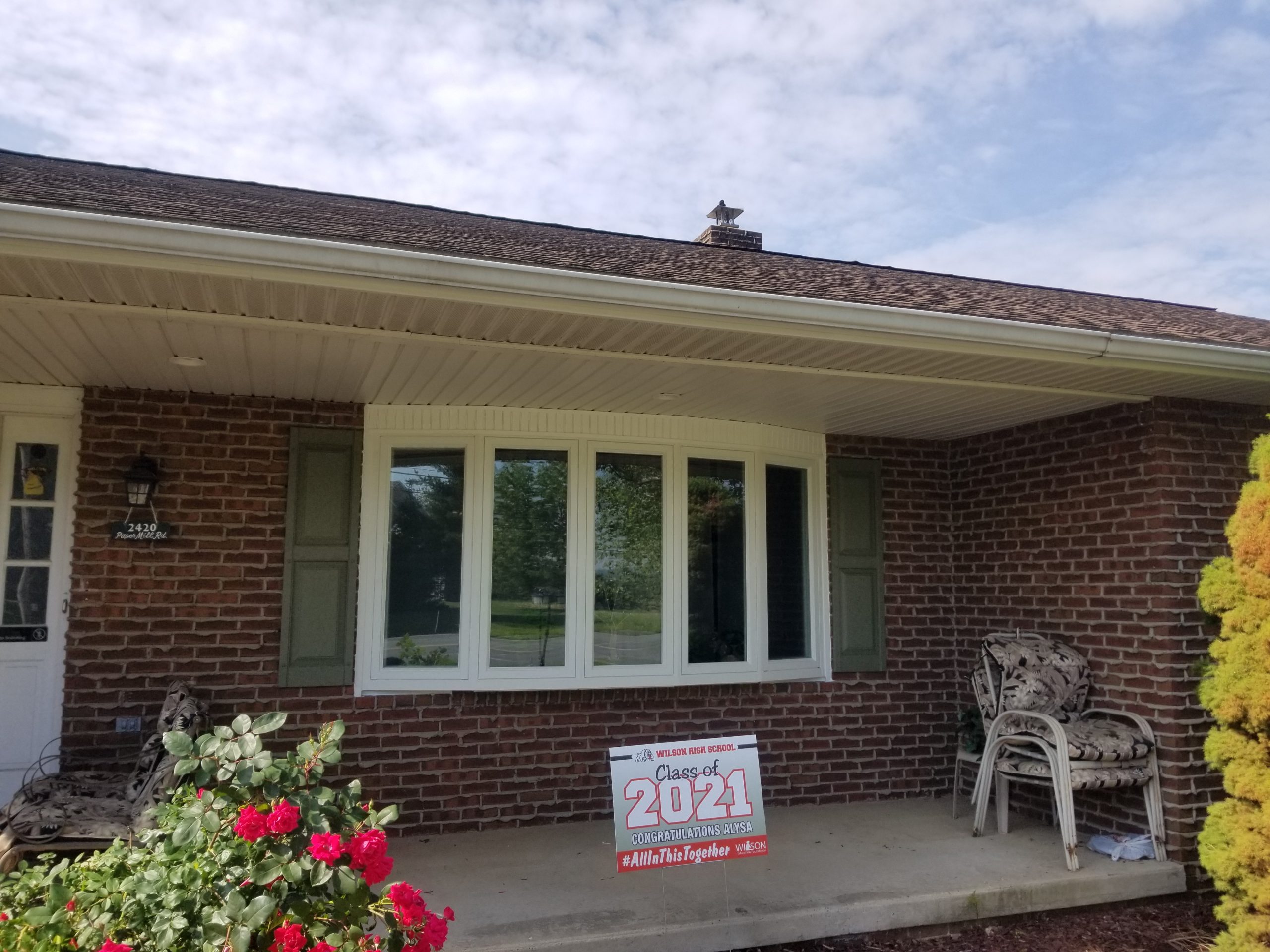 five section front window over small porch