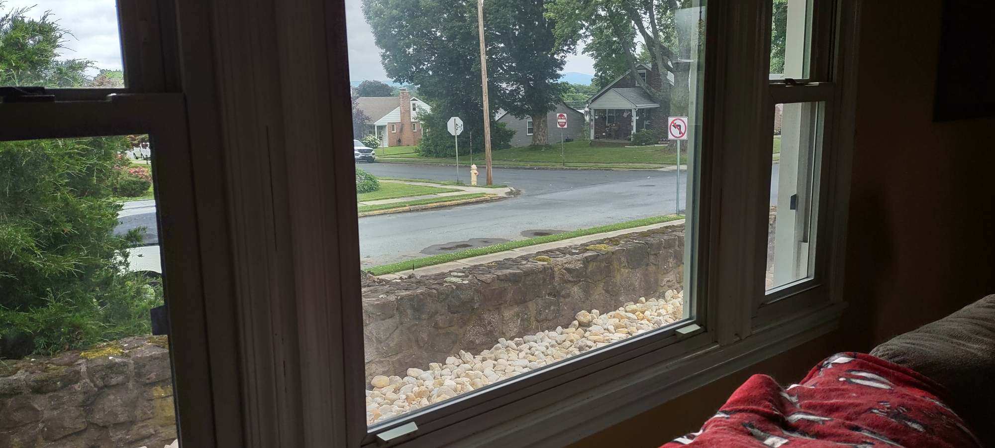 view of the street through the new window