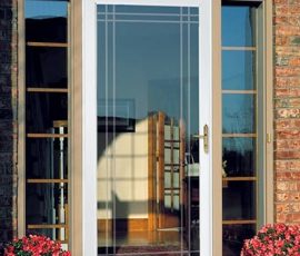 mostly glass storm door