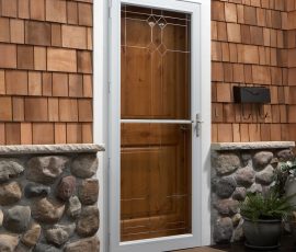 elegant mostly glass white storm door